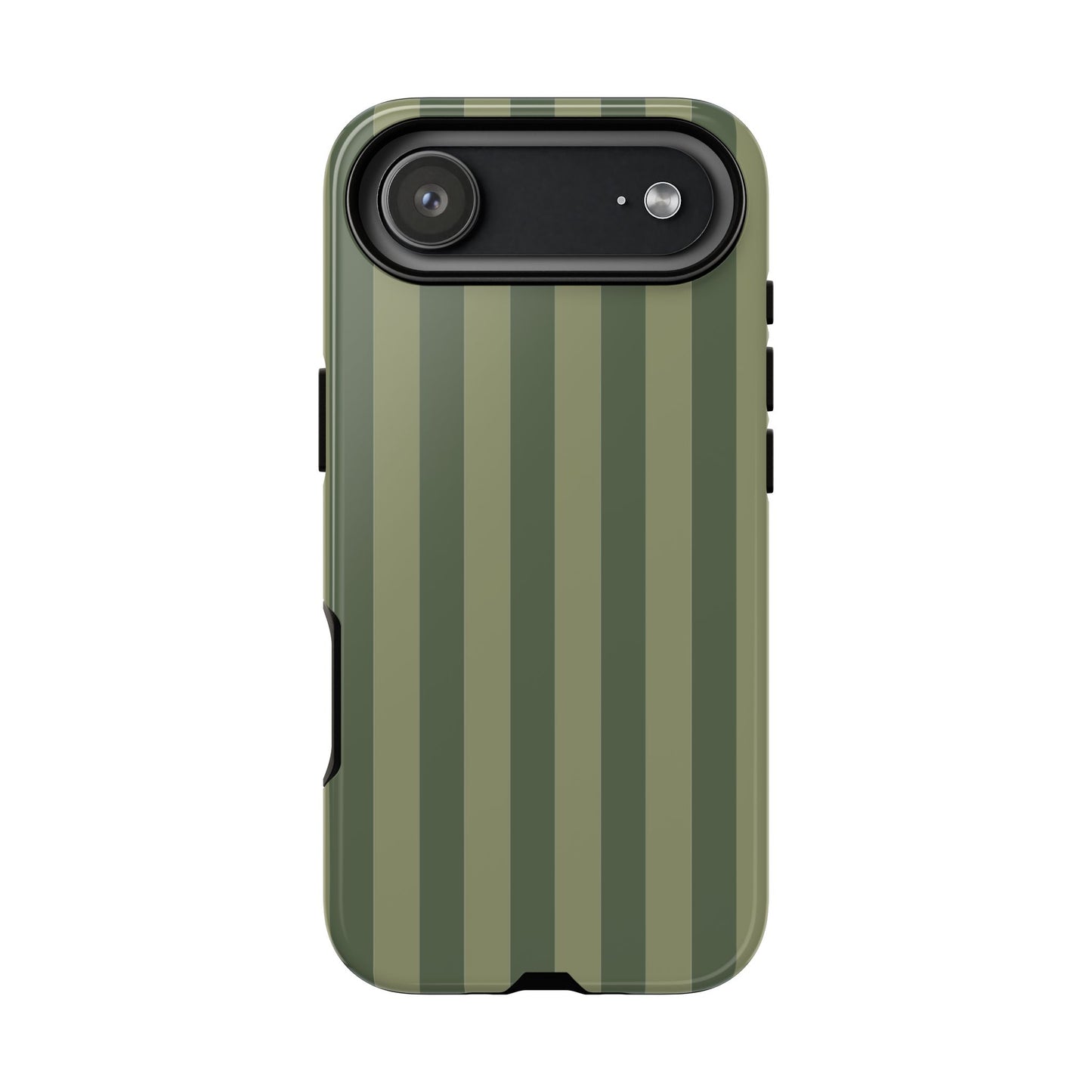 iPhone 17 Air / Glossy Phone Case - ’Green Stripe Pattern’ Phone Case