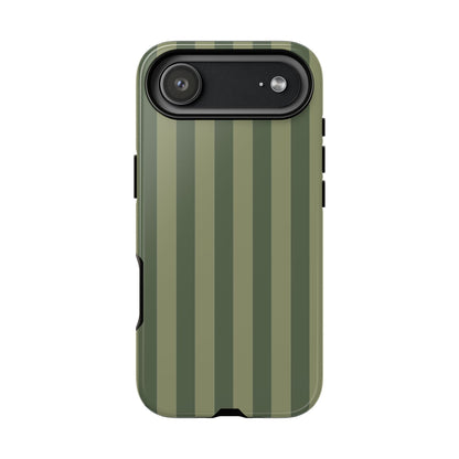 iPhone 17 Air / Glossy Phone Case - ’Green Stripe Pattern’ Phone Case