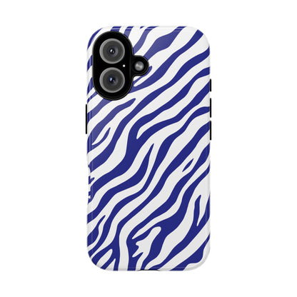 Stylish Electric Blue Zebra Print Phone Case