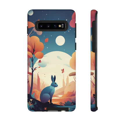 Samsung Galaxy S10 / Glossy Phone Case - Stylised Blue Hare Design Phone Case