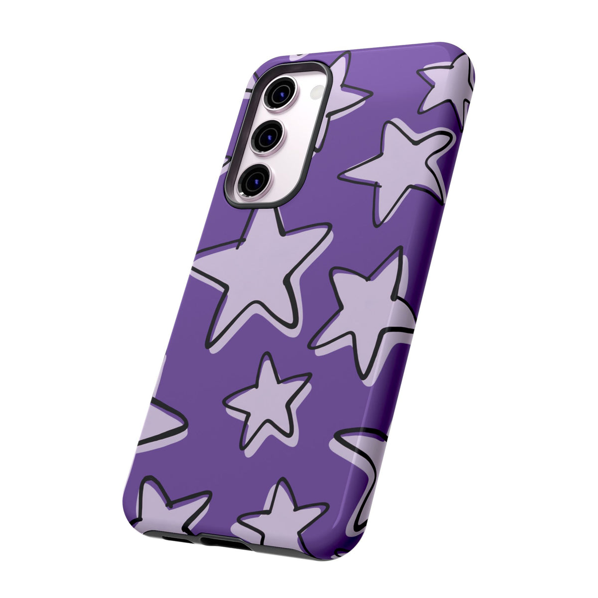 Violet Purple Doodle Star Phone Case