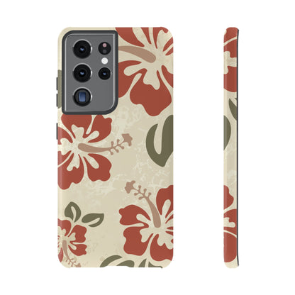 Samsung Galaxy S21 Ultra / Glossy Phone Case - ’Boho Chic Hibiscus Pattern #1’ Phone Case