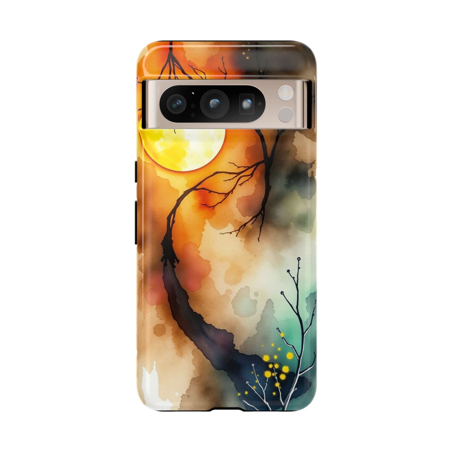 Google Pixel 8 Pro / Glossy Phone Case - Abstract Watercolour Gothic Scene Phone Case
