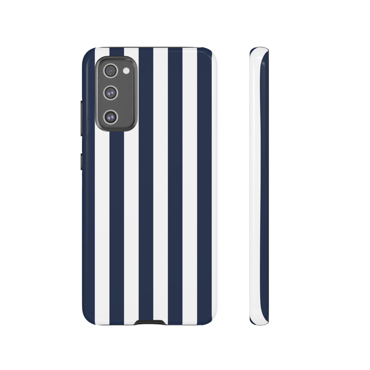 Simple Dark Blue & White Stripe Pattern Phone Case - White Phone Case - Samsung Galaxy S20 FE / Glossy
