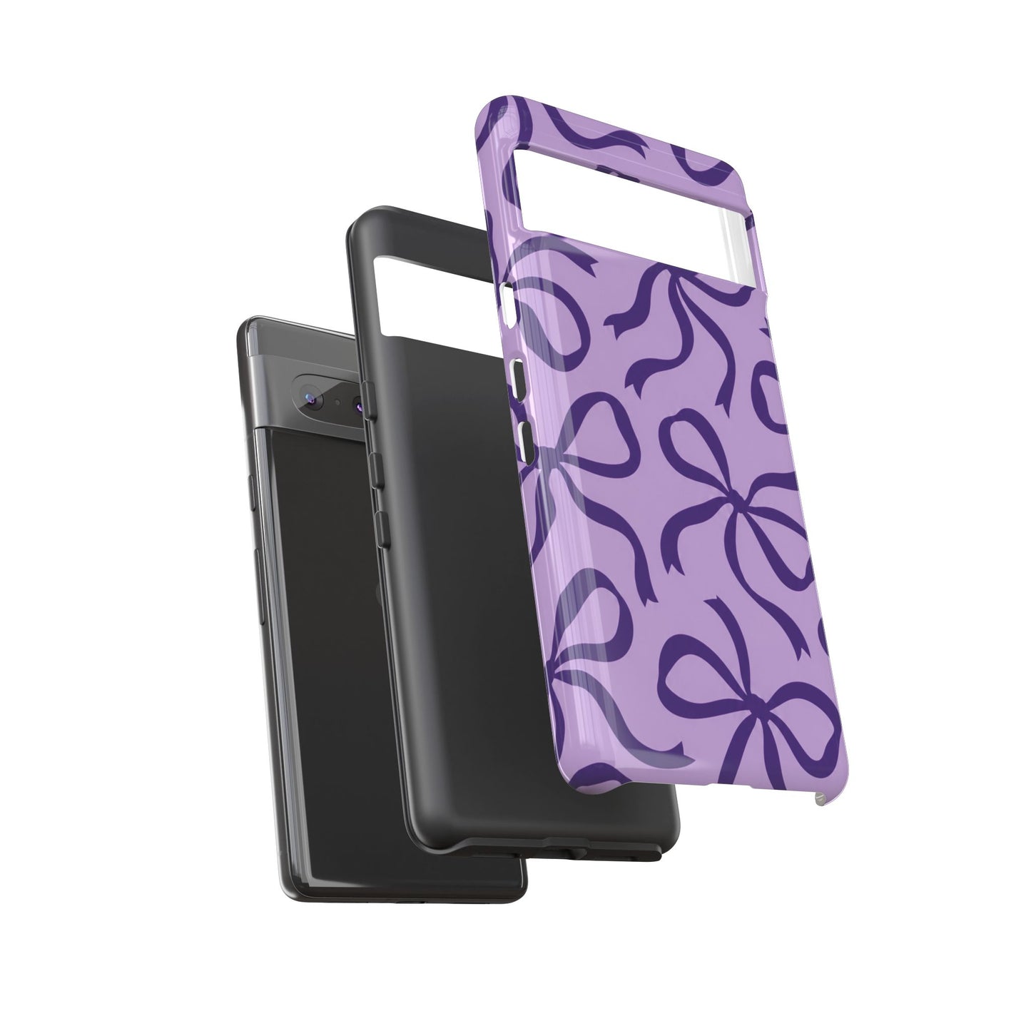 Bold Lilac and Deep Purple Bow Pattern Phone Case