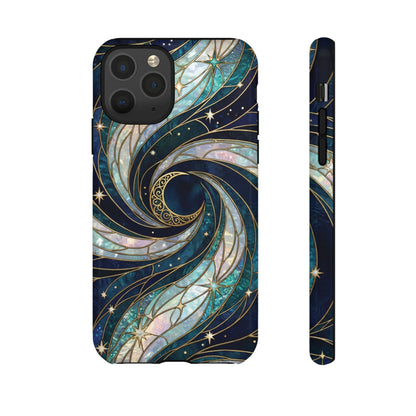 Elegant Navy & Teal Celestial Swirl Phone Case