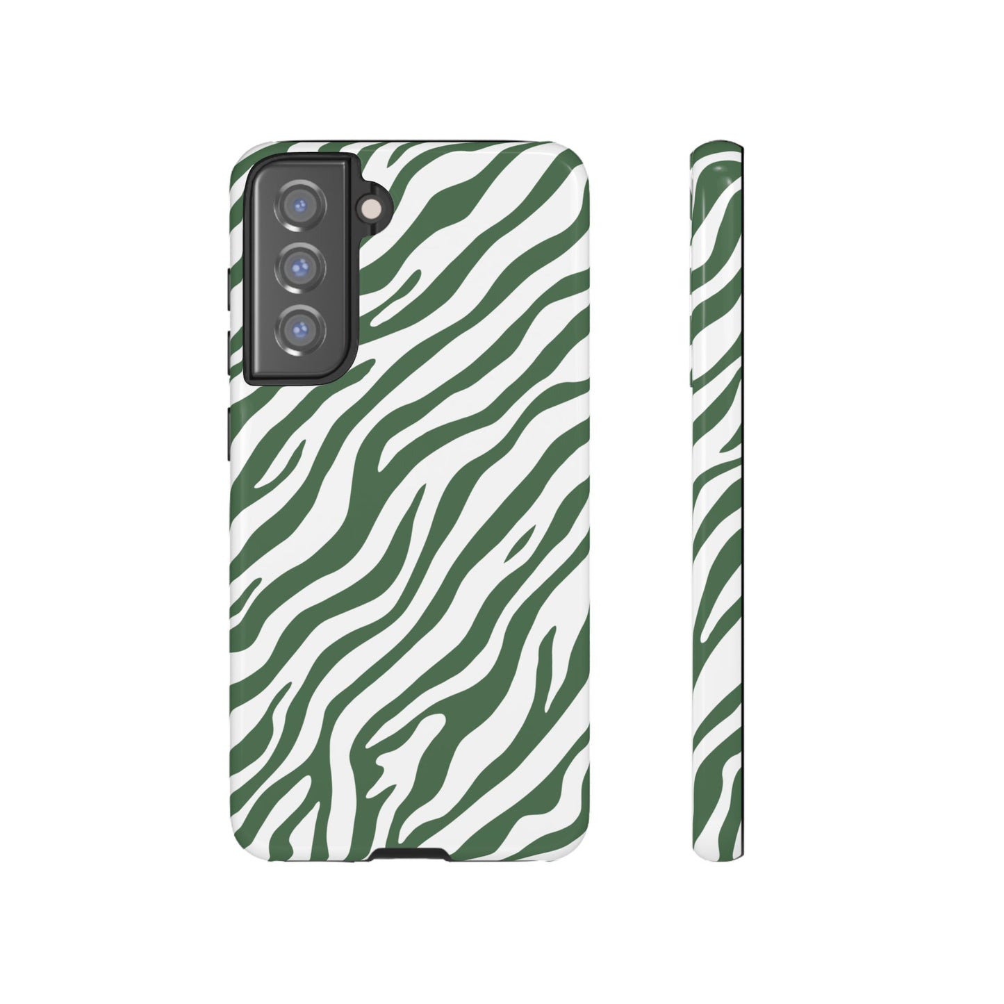 Stylish Sage Zebra Print Phone Case