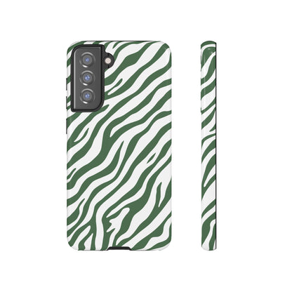 Stylish Sage Zebra Print Phone Case