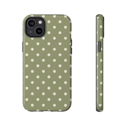 Green & White Dot Pattern Phone Case