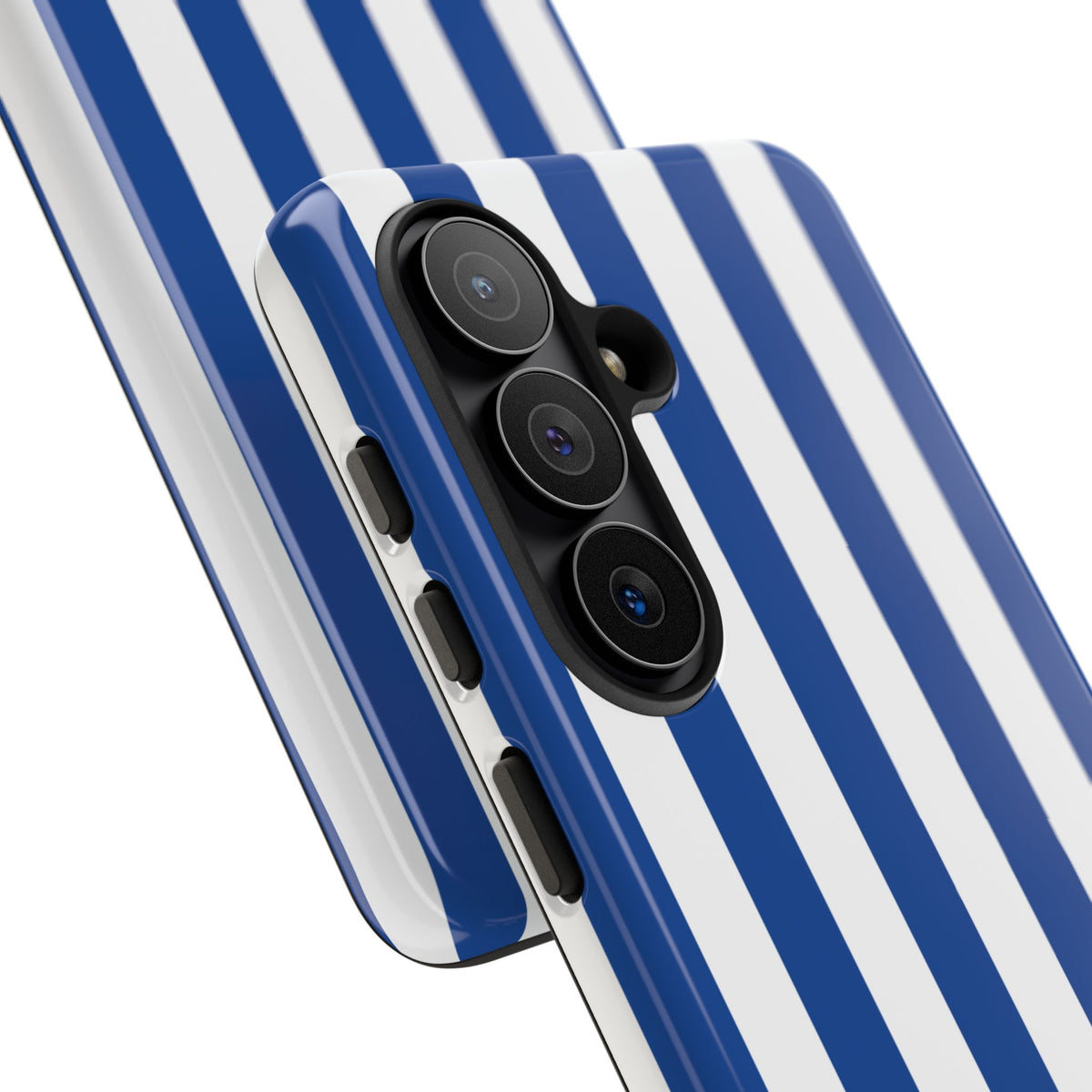 Simple Blue & White Stripe Pattern Phone Case - White Phone Case