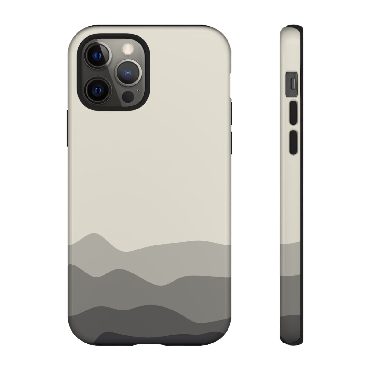 Ivory Abstract Waves Protective Phone Case - White Phone Case - iPhone 12 Pro / Glossy