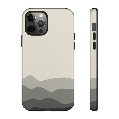 Ivory Abstract Waves Protective Phone Case - White Phone Case - iPhone 12 Pro / Glossy