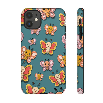 Blue Butterfly Sticker Design Phone Case - Blue Phone Case - iPhone 11 / Glossy