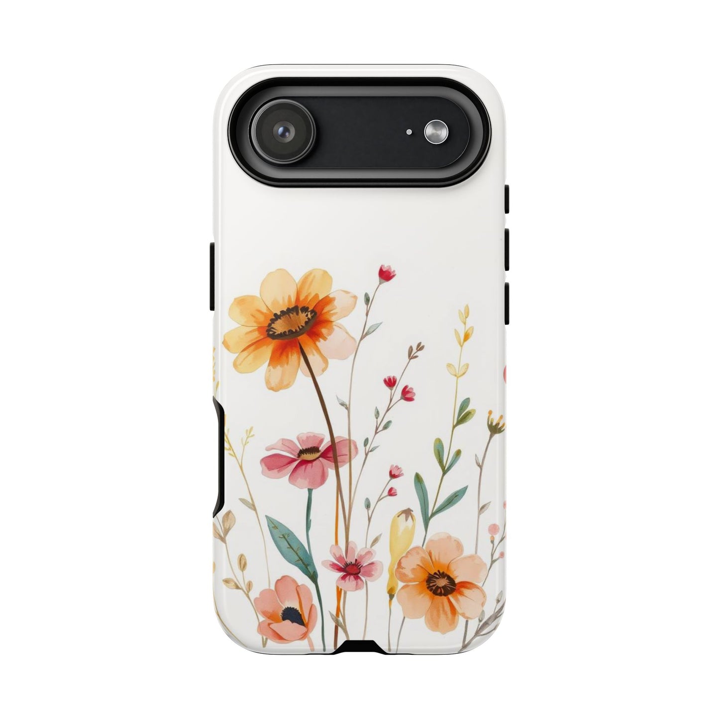 iPhone 17 Air / Glossy Phone Case - Boho Chic Watercolour Wild Blooms Pattern Phone Case