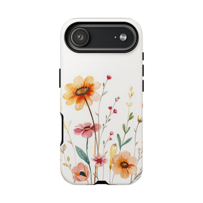iPhone 17 Air / Glossy Phone Case - Boho Chic Watercolour Wild Blooms Pattern Phone Case