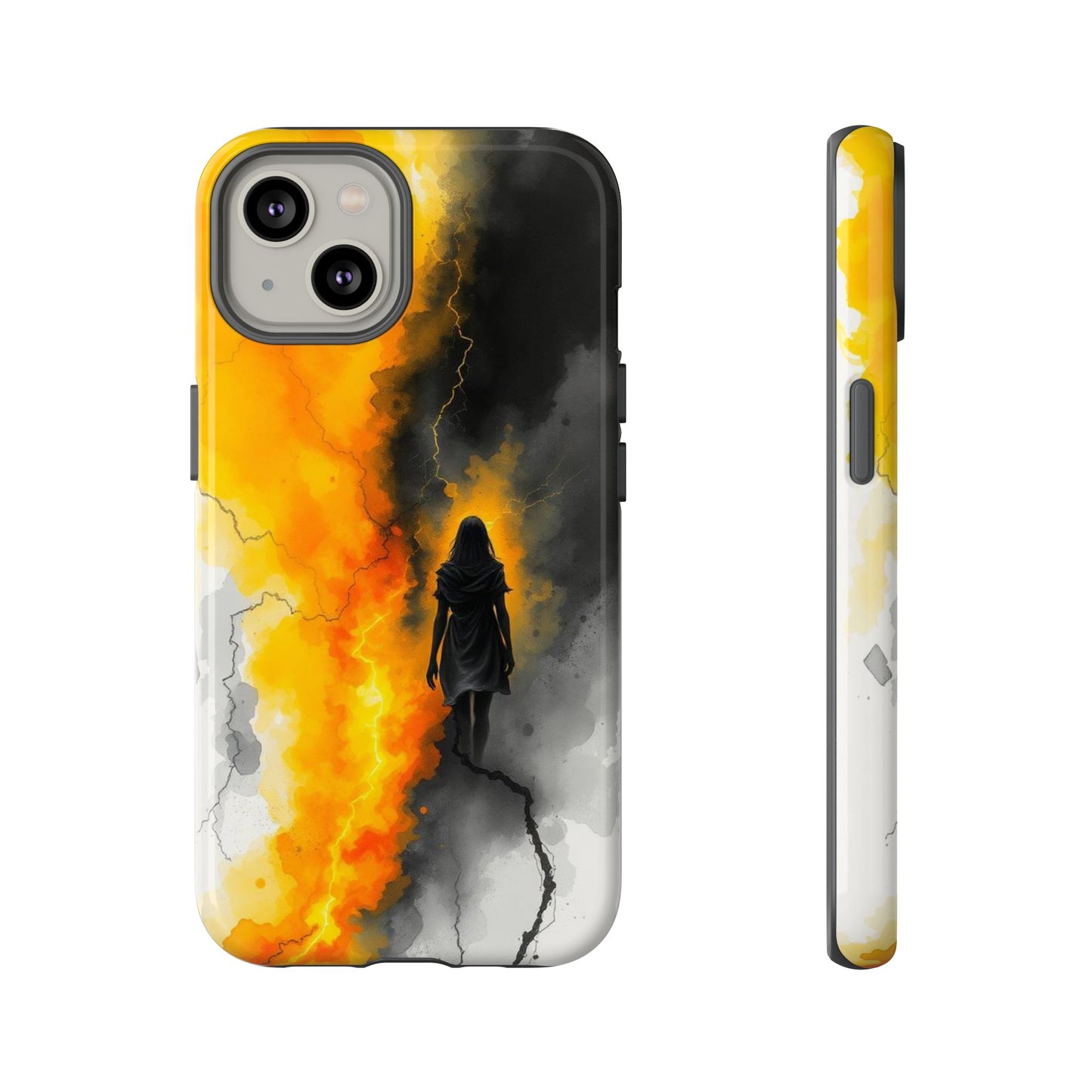 iPhone 14 / Glossy Phone Case - Watercolour Gothic Silhouette of a Woman Phone Case