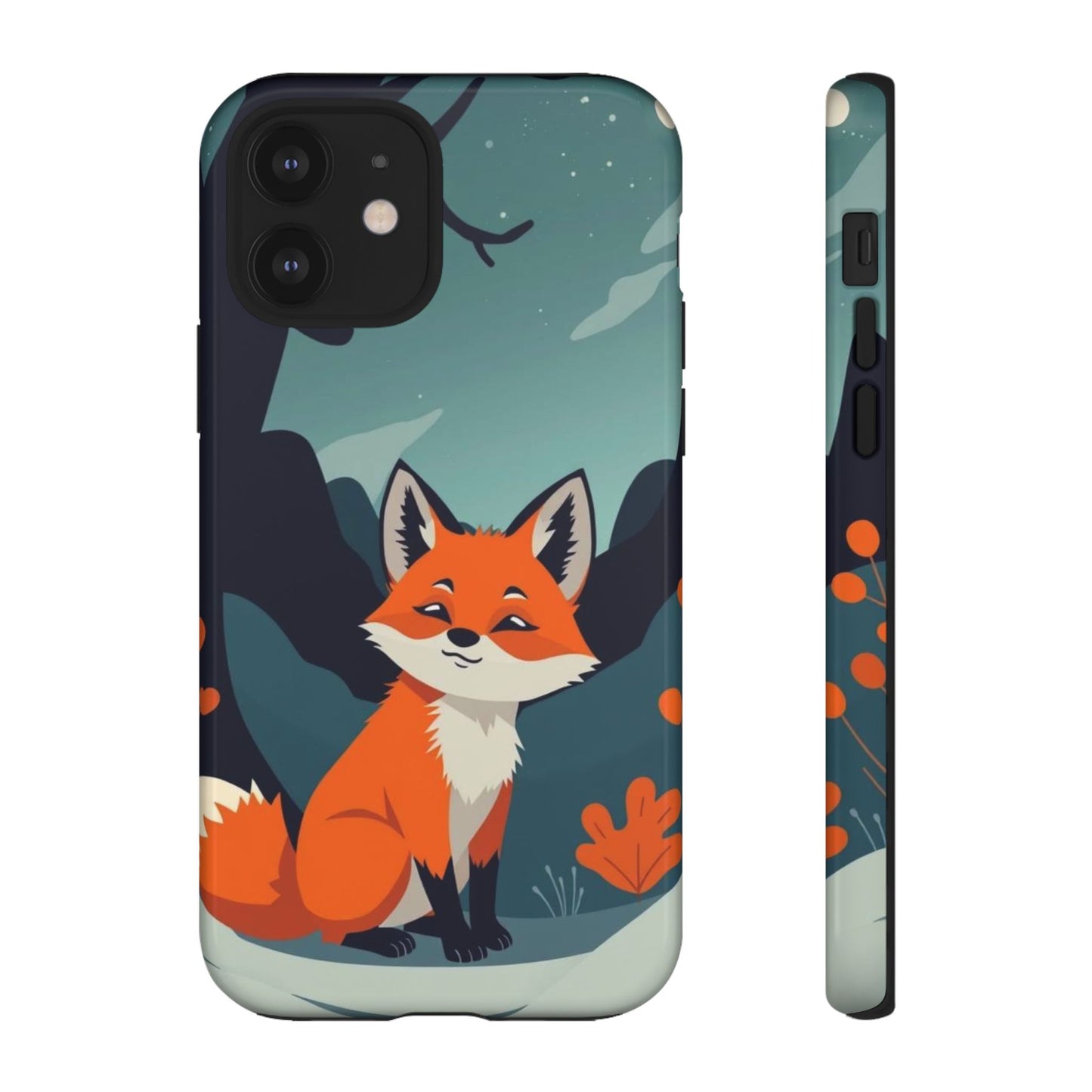 iPhone 12 / Glossy Phone Case - Cute Fox Design Phone Case