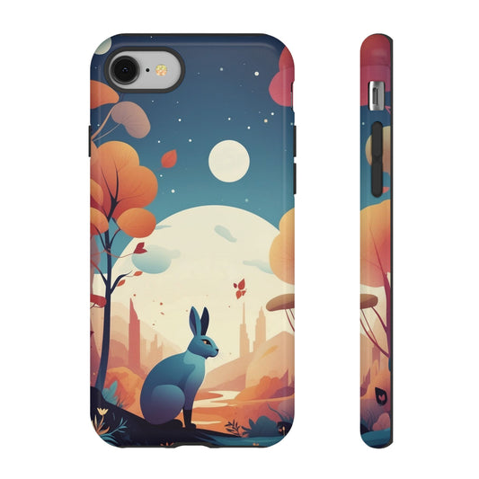 Stylised Blue Hare Design Phone Case