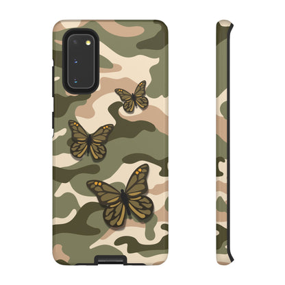 Samsung Galaxy S20 / Glossy Phone Case - Green Butterfly Camo Phone Case