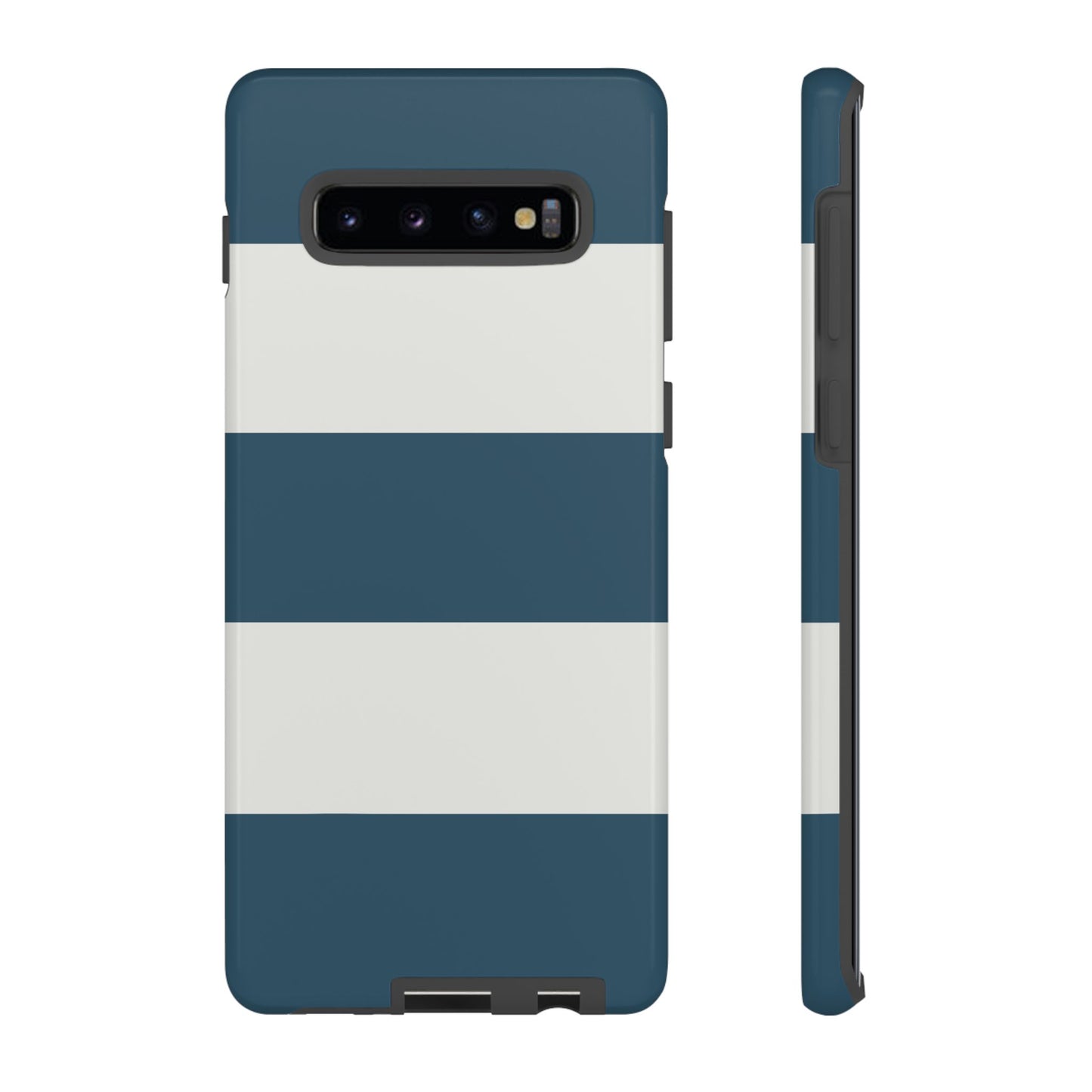 Phone Case - Blue & White Horizontal Stripe Pattern Phone Case