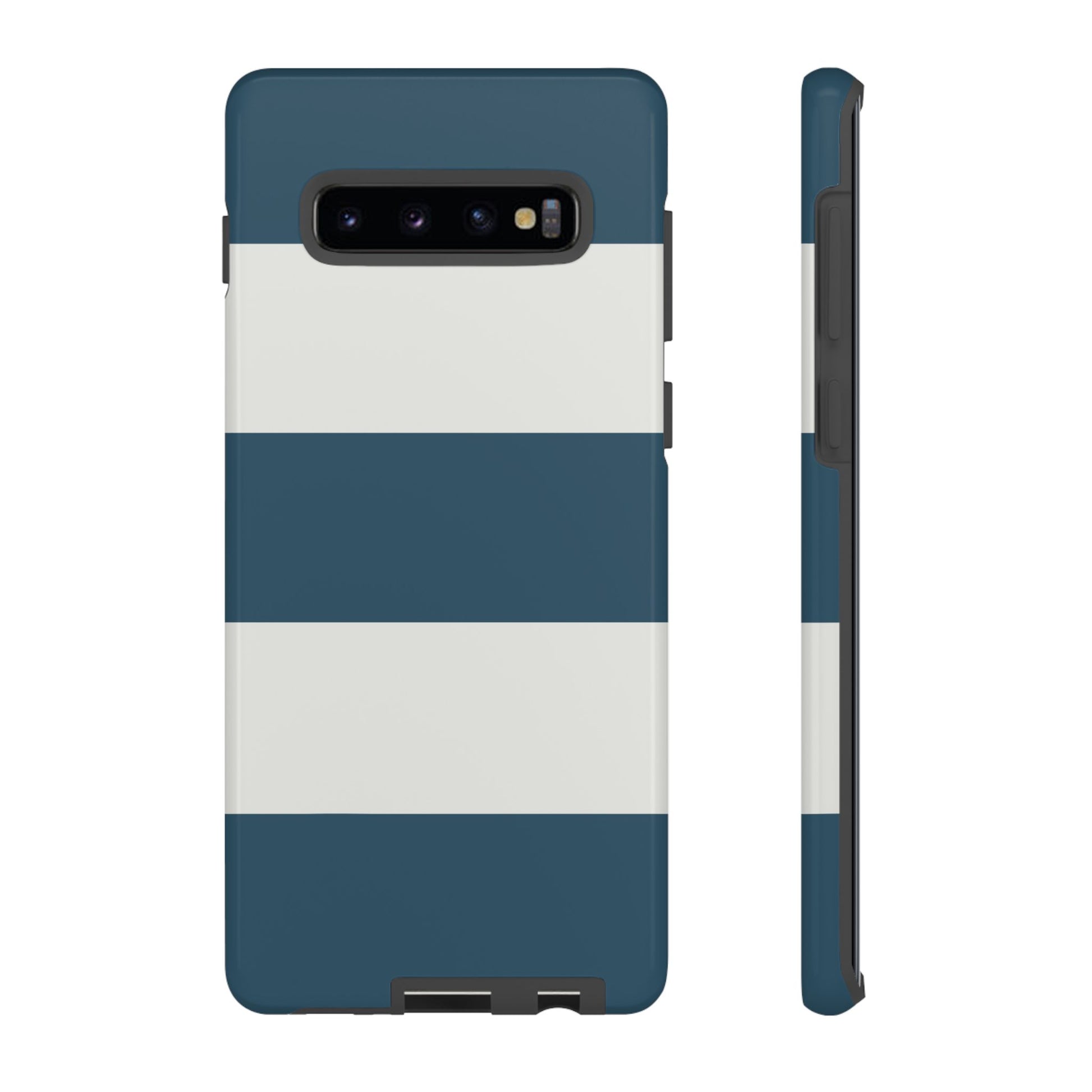 Phone Case - Blue & White Horizontal Stripe Pattern Phone Case