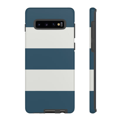 Phone Case - Blue & White Horizontal Stripe Pattern Phone Case