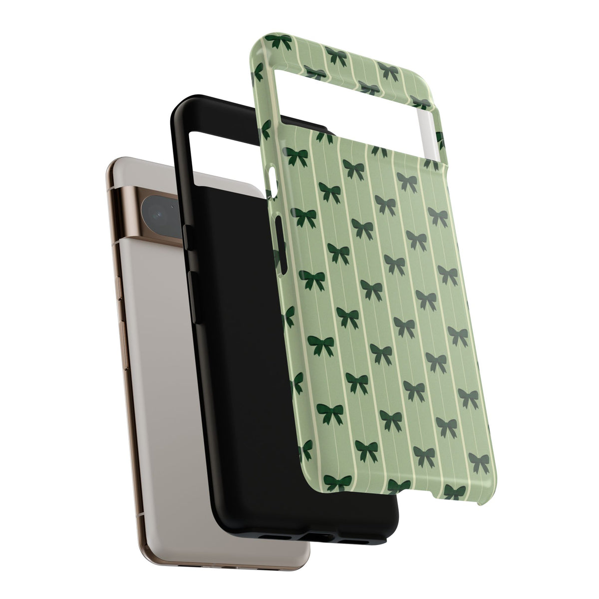 Retro Forest Green Bow Pattern Phone Case