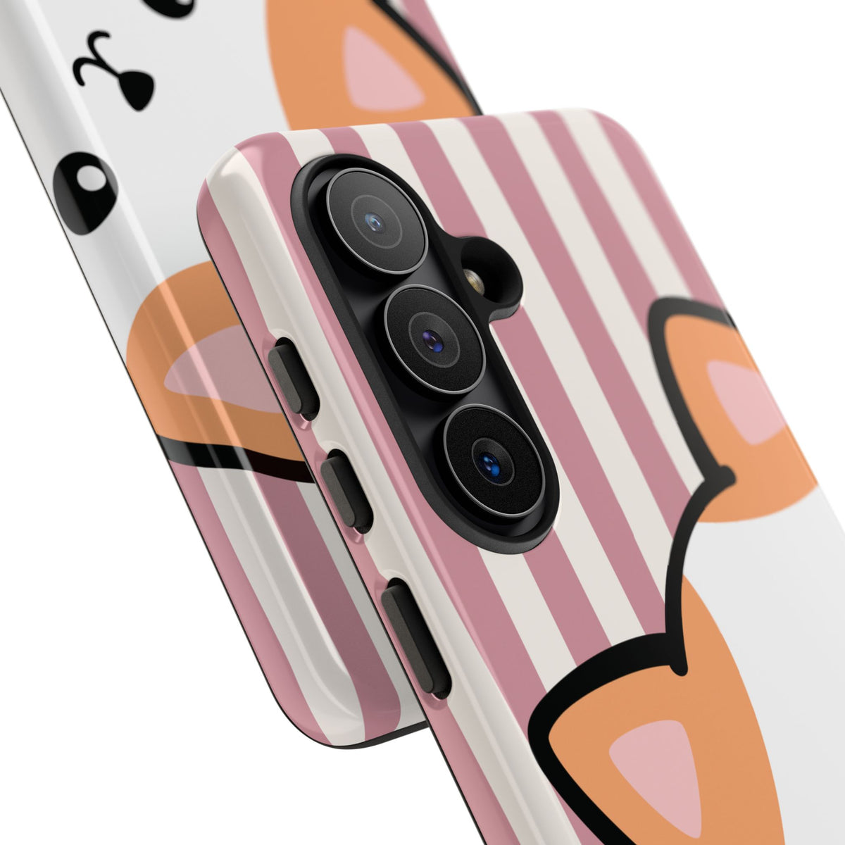 Playful Peakaboo Cat with Pink Stripe Pattern Phone Case - Pink Phone Case