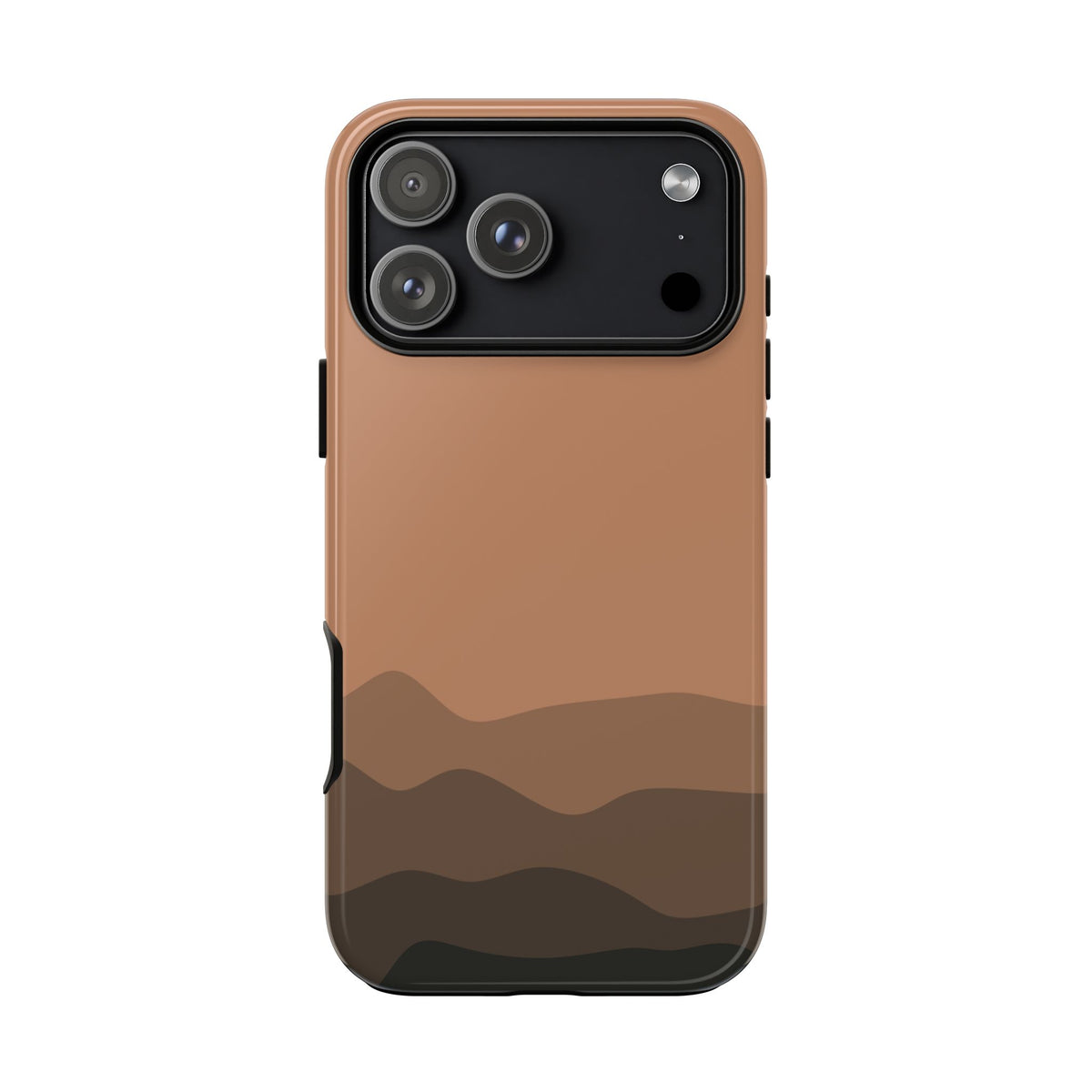 Brown Abstract Waves Protective Phone Case - Brown Phone Case - iPhone 17 Pro Max / Glossy