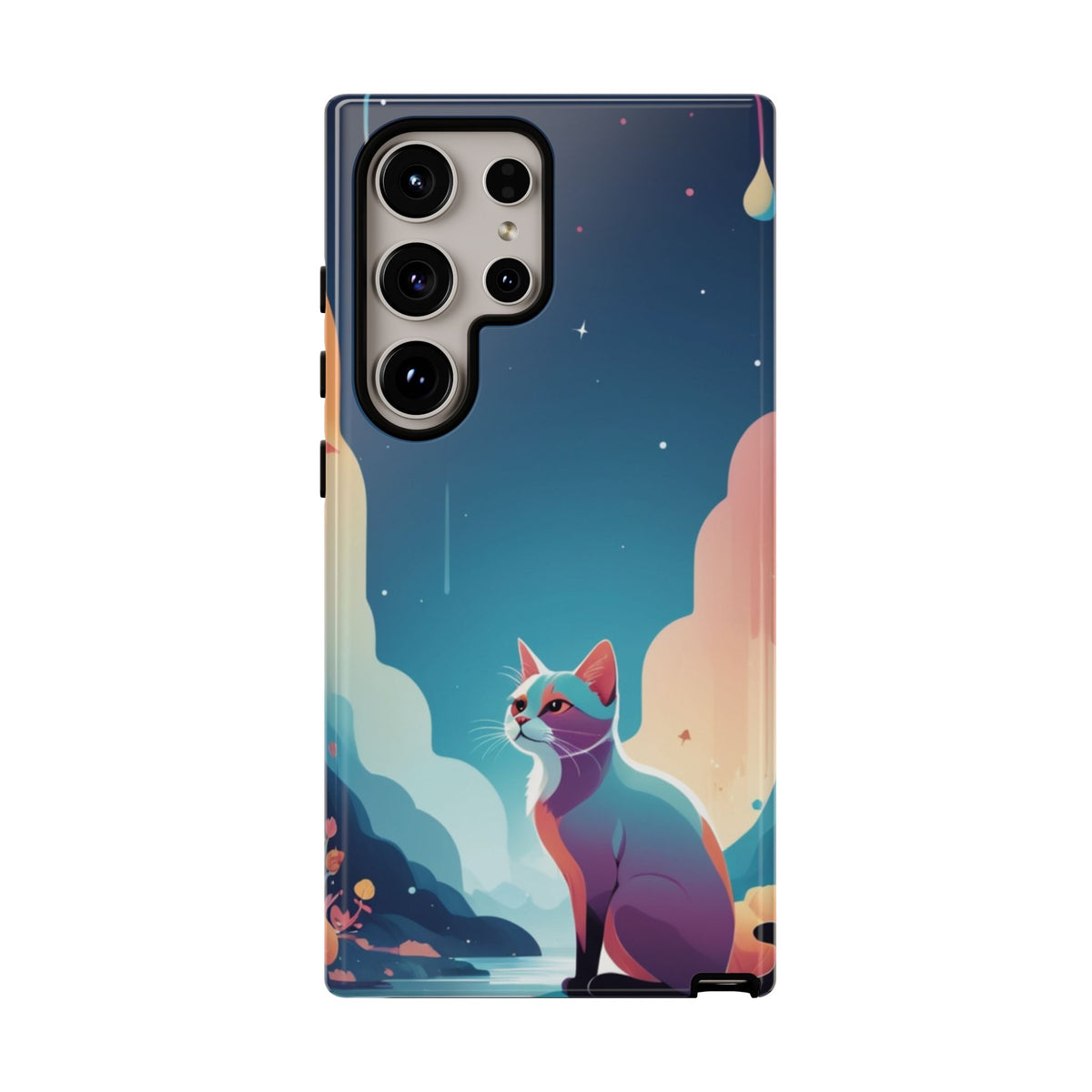 Stylised Cat Design Phone Case - Multicolor Phone Case - Samsung Galaxy S24 Ultra / Glossy