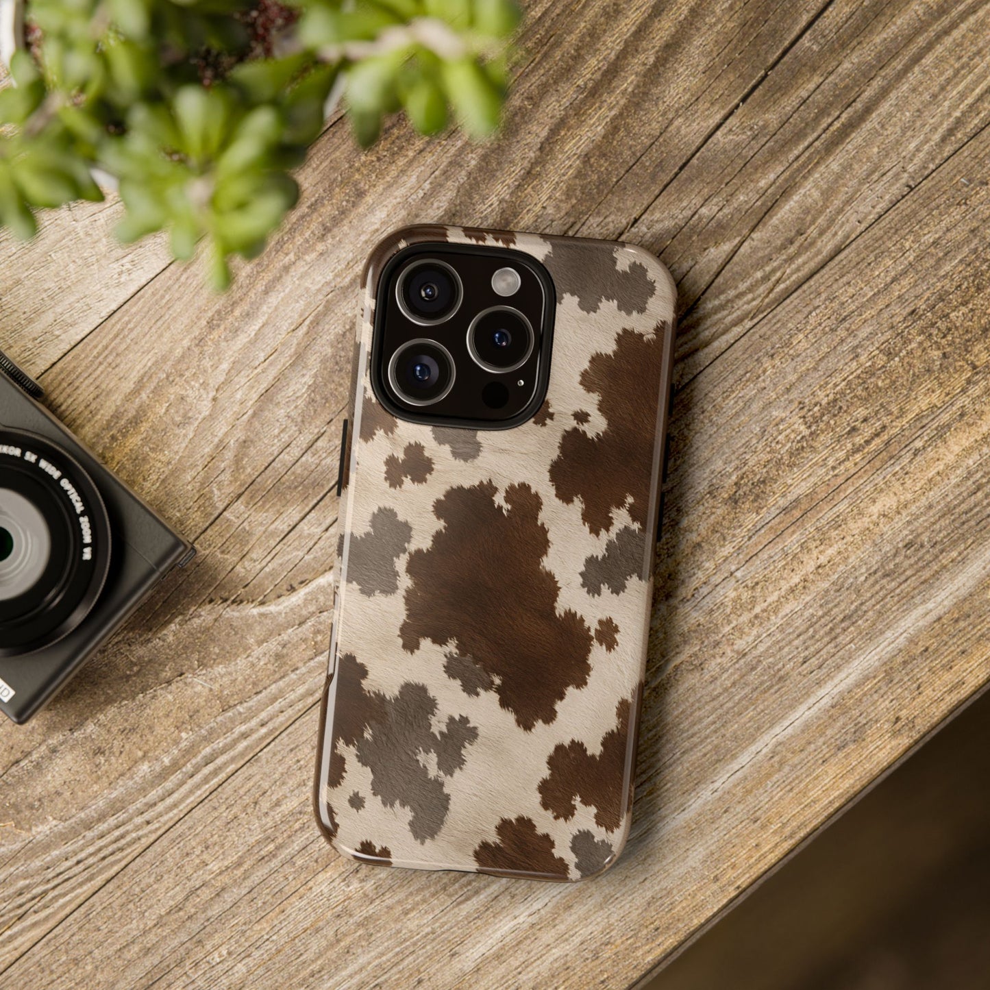 Stylish Mocha Cow Print Phone Case
