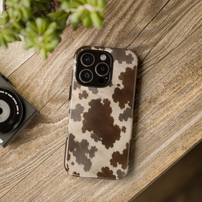 Stylish Mocha Cow Print Phone Case