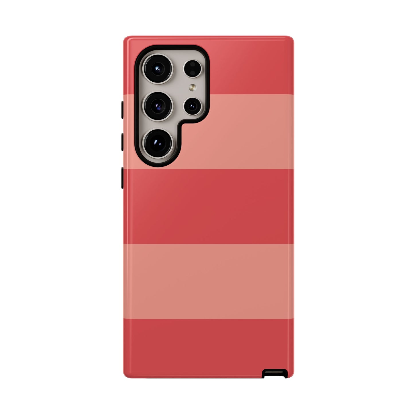 Samsung Galaxy S24 Ultra / Glossy Phone Case - Pink Horizontal Stripe Pattern Phone Case