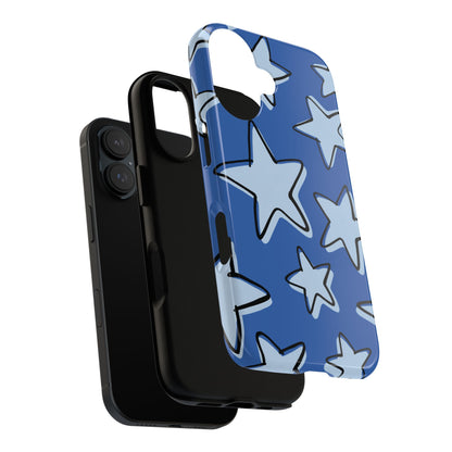 Cobalt Blue Doodle Star Phone Case