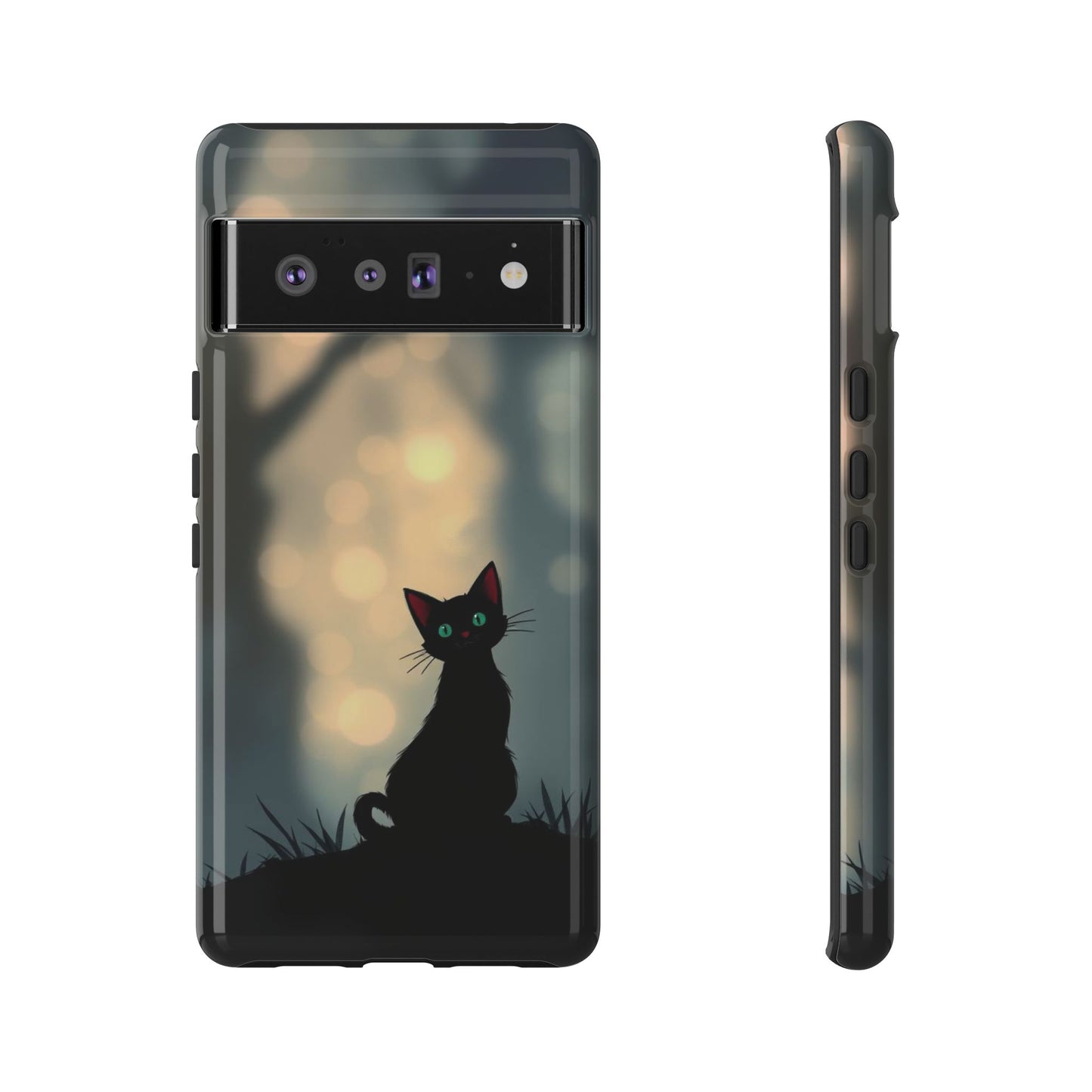 Google Pixel 6 Pro / Glossy Phone Case - Gothic Cat Design Phone Case
