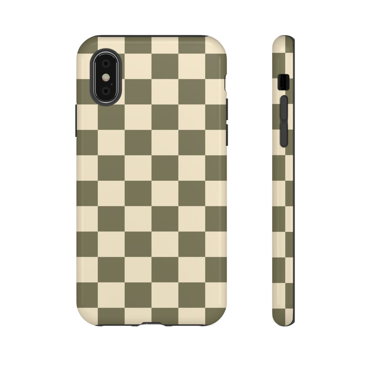 Green Checked Pattern Phone Case - Green Phone Case - iPhone X / Glossy
