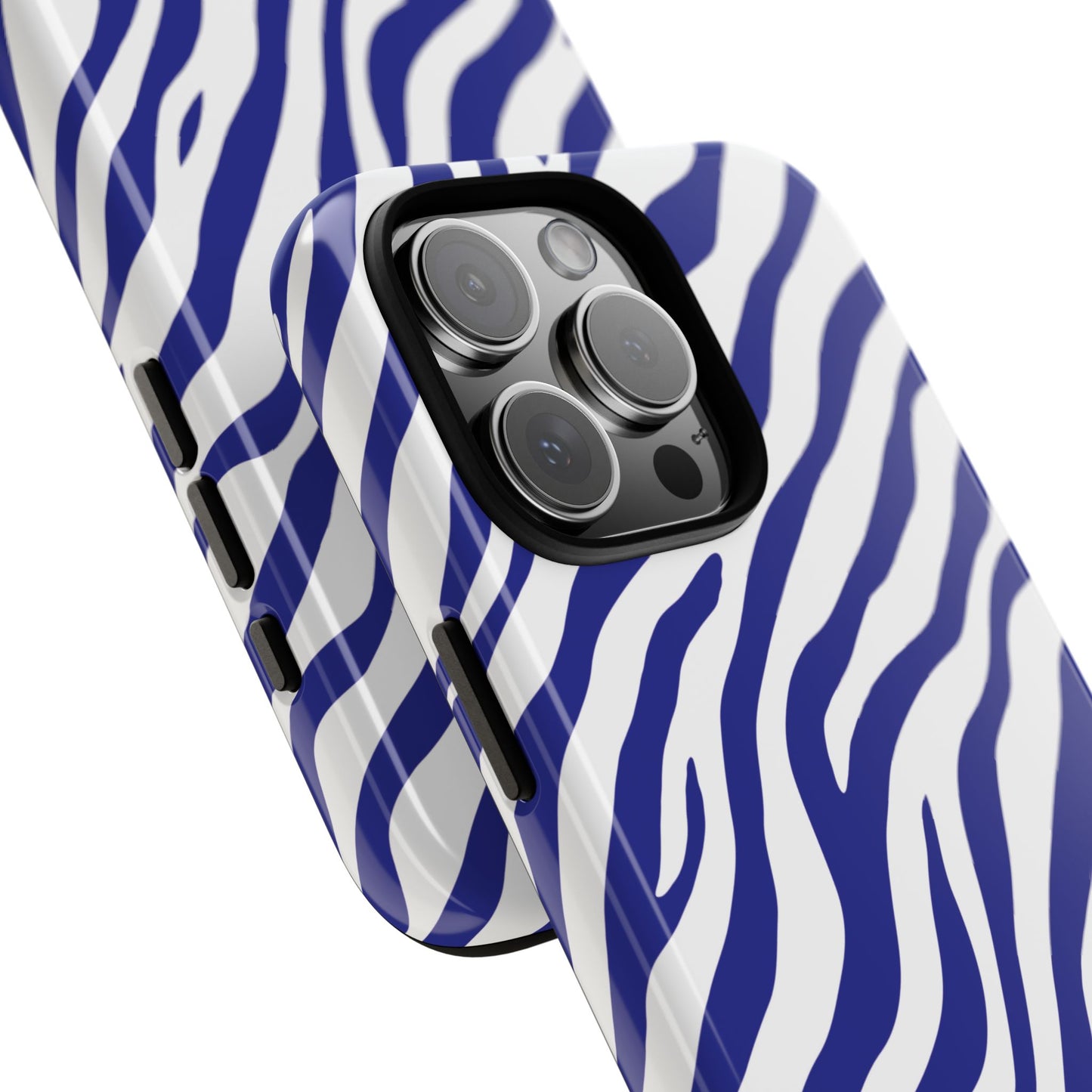 Stylish Electric Blue Zebra Print Phone Case