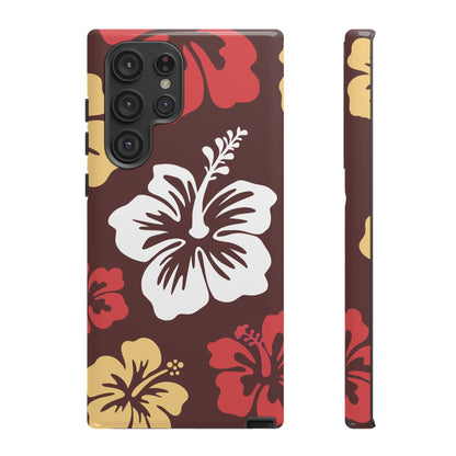 Samsung Galaxy S22 Ultra / Glossy Phone Case - ’Hibiscus Retro Pattern #2’ Phone Case