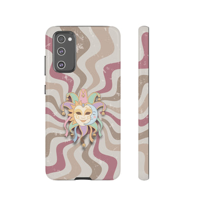 Sun & Moon Jester Mask – Pink Retro Wave Phone Case - Pink Phone Case - Samsung Galaxy S20 FE / Glossy