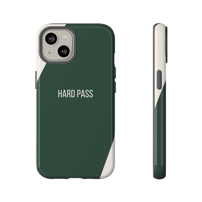 iPhone 14 / Glossy Phone Case - Sassy Statement Case ’Hard Pass’ in Green & White