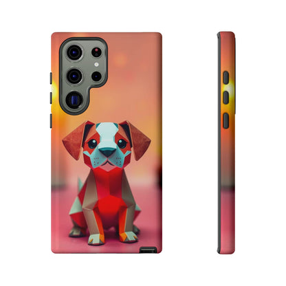 Samsung Galaxy S23 Ultra / Glossy Phone Case - Origami Dog Design Phone Case