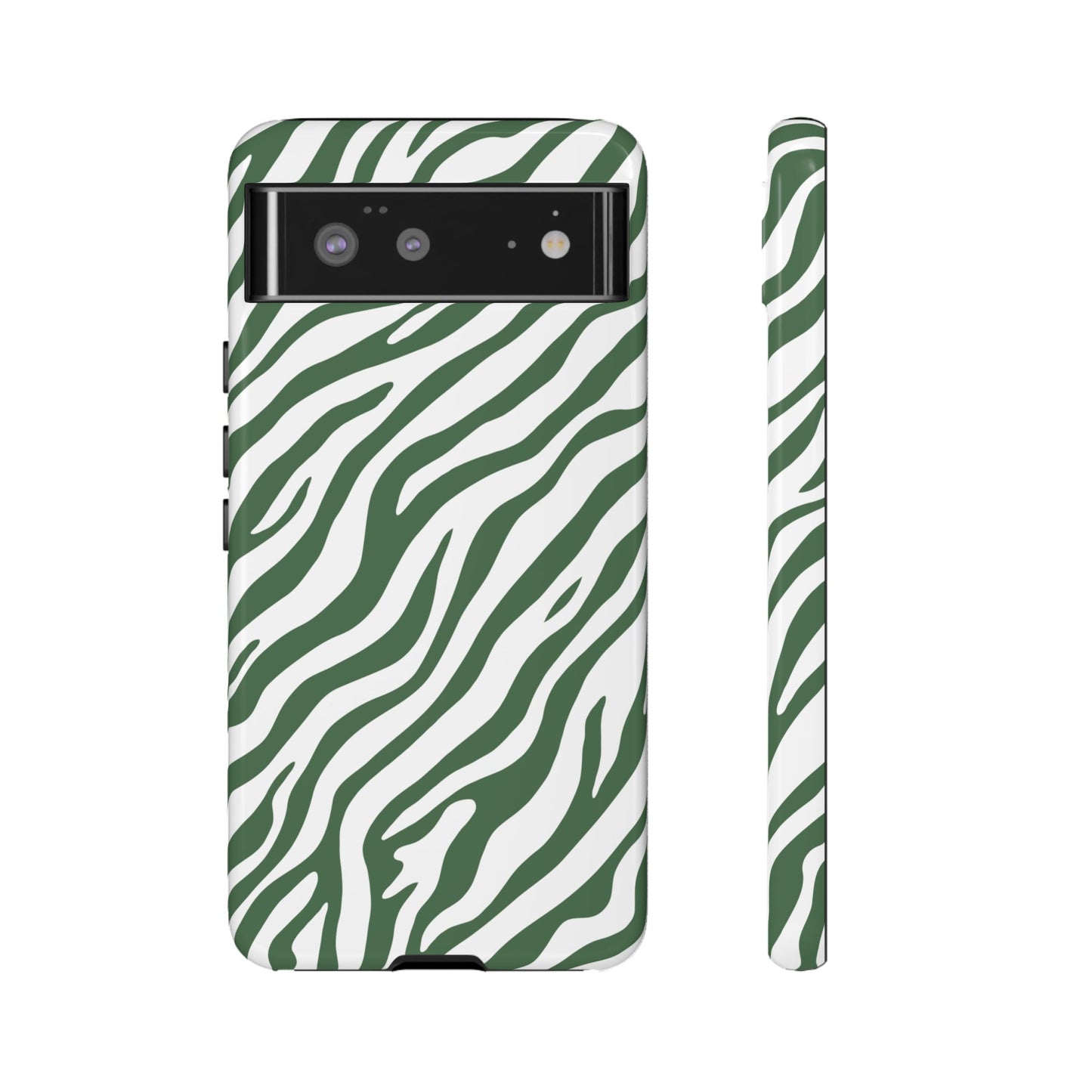 Stylish Sage Zebra Print Phone Case