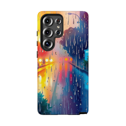 Samsung Galaxy S25 Ultra / Glossy Phone Case - Electric Rain Watercolour Design Phone Case