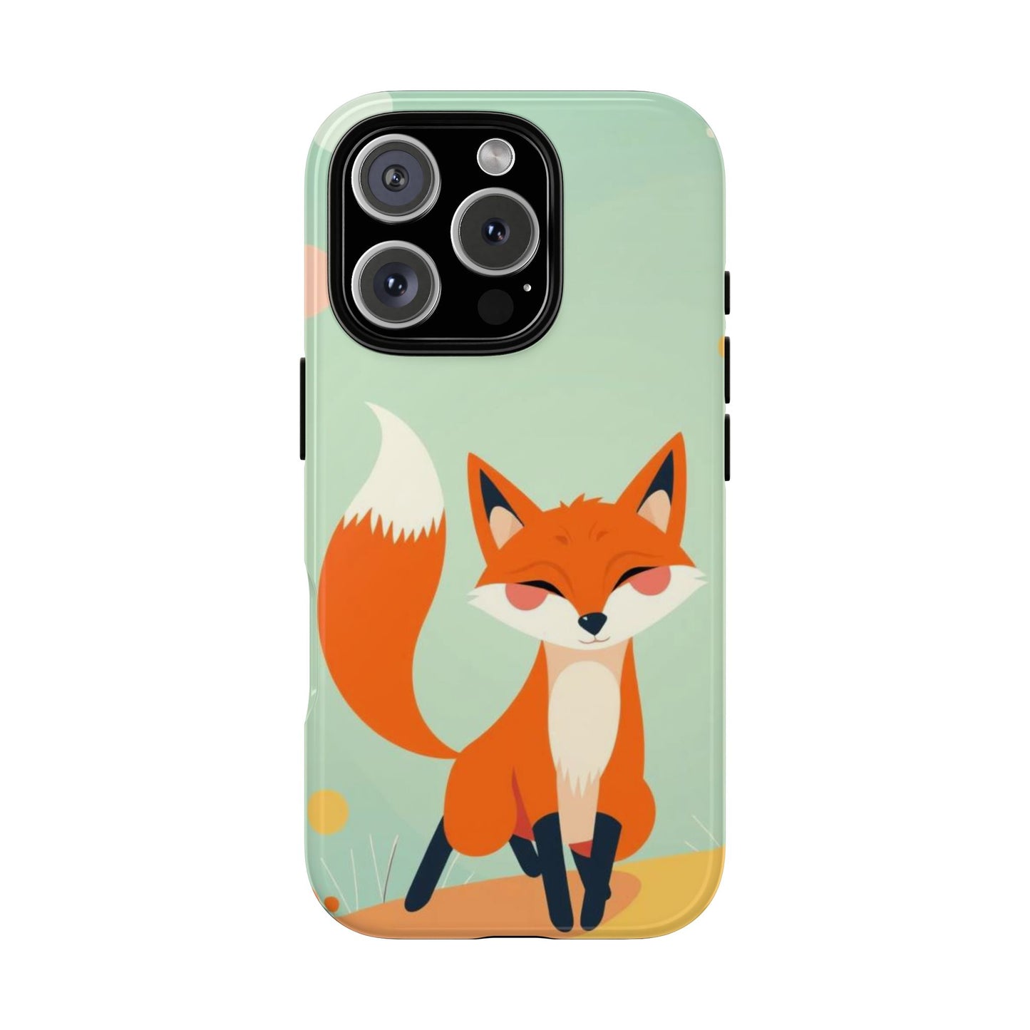 iPhone 16 Pro / Glossy Phone Case - Happy Fox Design Phone Case