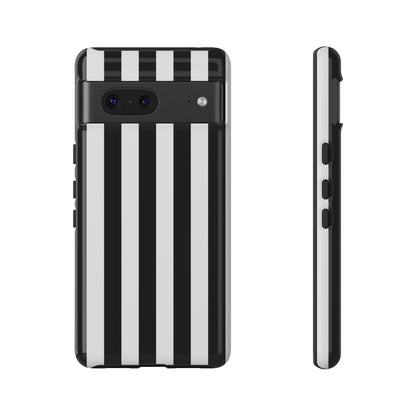 Google Pixel 7 / Glossy Phone Case - Simple Black & White Stripe Pattern Phone Case