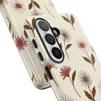 Pretty Cream & Rose Daisy Pattern Phone Case