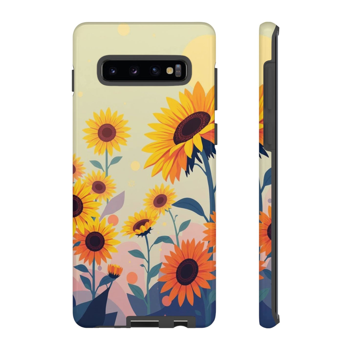 Samsung Galaxy S10 Plus / Glossy Phone Case - Modern Flat Sunflower Design Phone Case