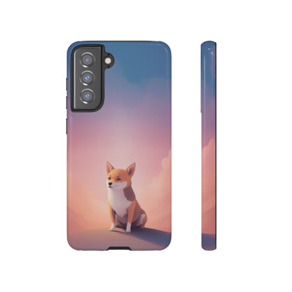 Samsung Galaxy S21 FE / Glossy Phone Case - Cute Dog & Cloud Design ’Good Doggo’ Phone Case