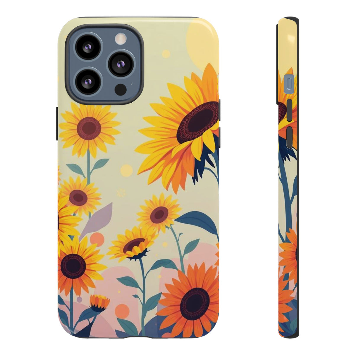 Modern Flat Sunflower Design Phone Case - Multicolor Phone Case - iPhone 13 Pro Max / Glossy