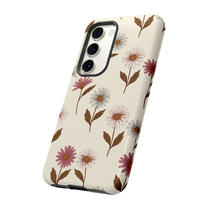 Pretty Cream & Rose Daisy Pattern Phone Case
